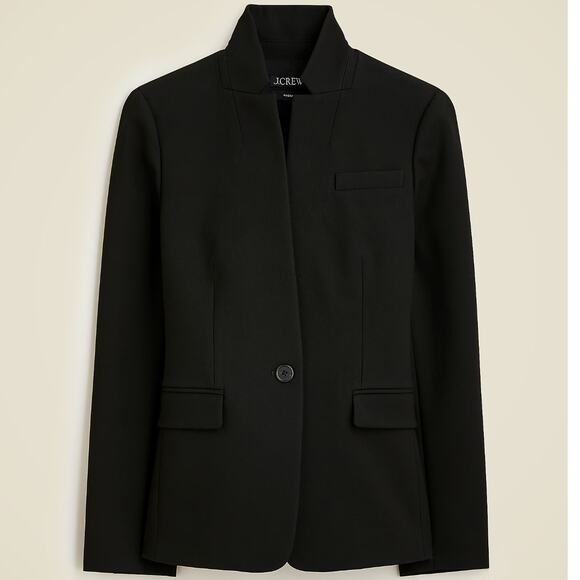 J.Crew Regent Blazer Jacket Four Season Stretch Classic Fitted Black US 0 NWT - Picture 1 of 16
